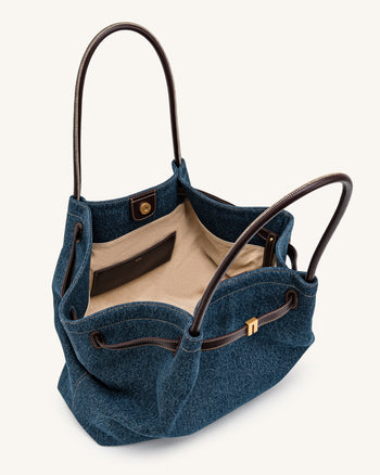 Hana Grand sac cabas - Jean bleu foncé