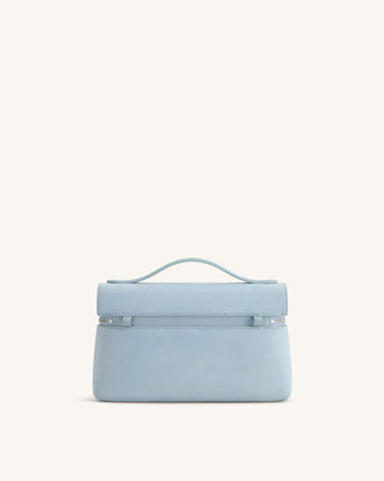 Thea Sac à poignée supérieure en faux daim - Bleu clair
