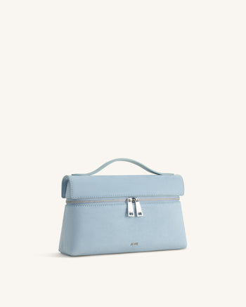 Thea Sac à poignée supérieure en faux daim - Bleu clair