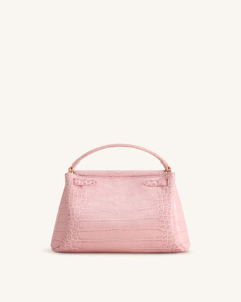 Carmen Sac à main aspect crocodile - Rose