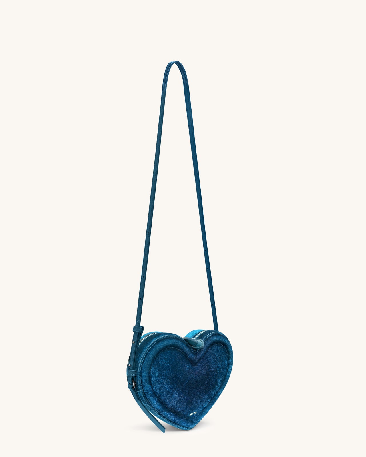 Sac Arlene en forme de cœur en velours – Bleu