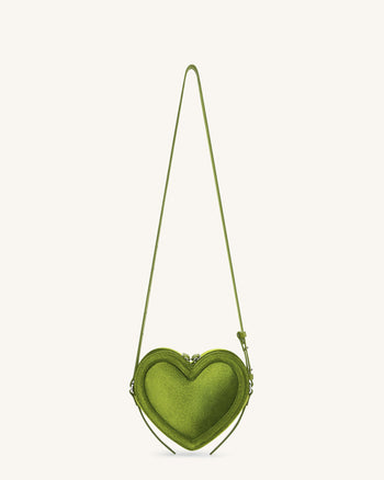 Arlene Sac en forme de cœur en velours – Vert