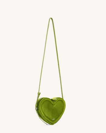 Arlene Sac en forme de cœur en velours – Vert
