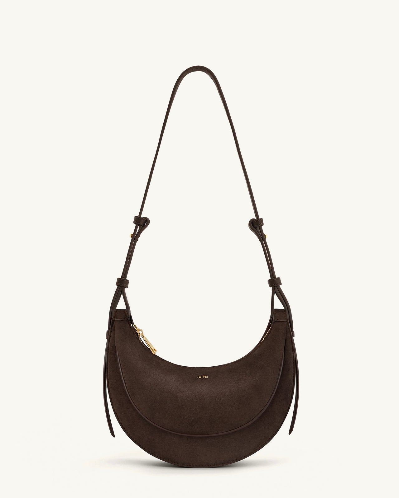 Sac Bandoulière Sharon en Faux Suède - Marron Café