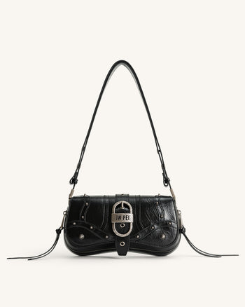 Le sac à bandoulière écrasé Joy - Noir