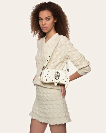 Le sac à bandoulière écrasé Joy - Blanc