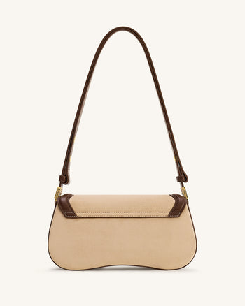 Joy Sac à bandoulière en faux daim - Brun kaki