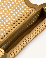 Sac à bandoulière tissé en faux bambou Joy - Marron