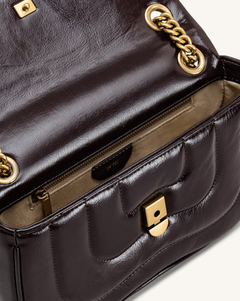 Tina Sac bandoulière matelassé - Brun profond
