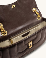 Tina Sac bandoulière matelassé - Brun profond