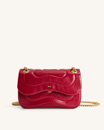 Tina Sac Bandoulière Matelassé avec Chaîne - Rouge foncé