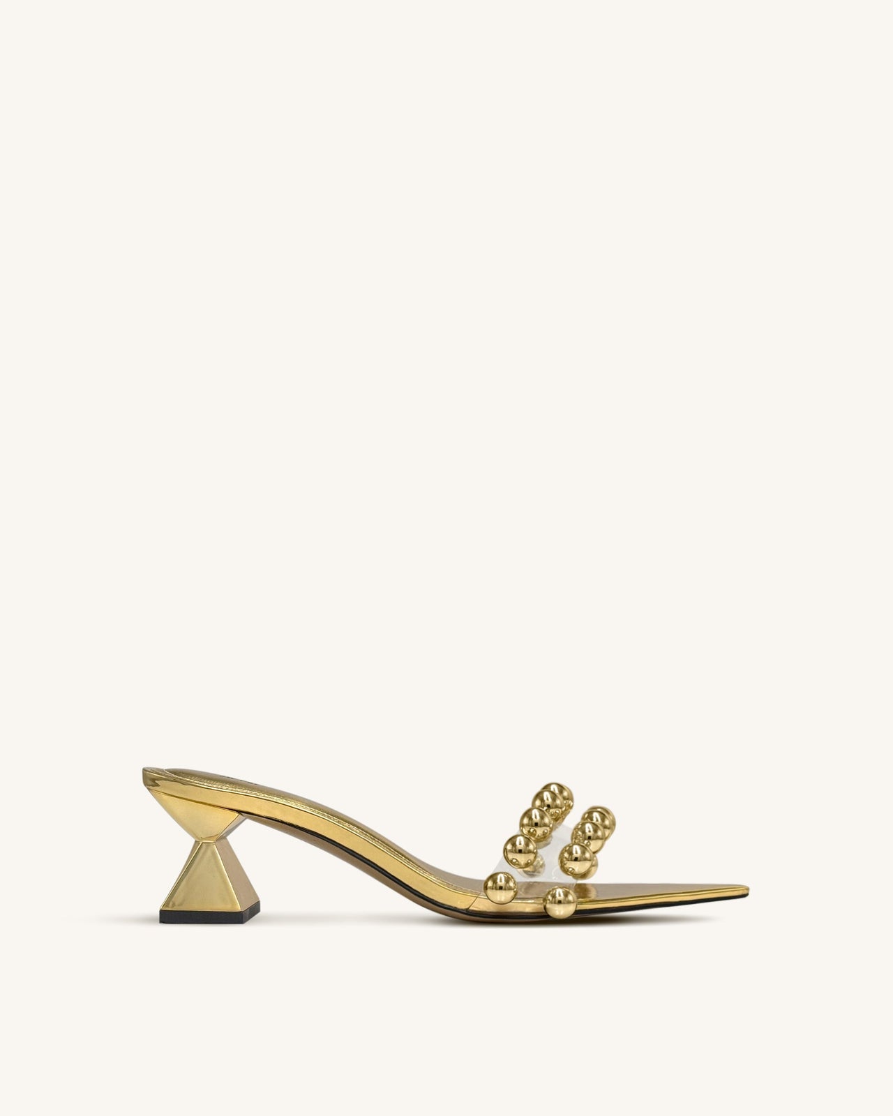 Gianna Mules à bride perlée – Doré