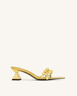 Gianna Mules à bride perlée – Doré