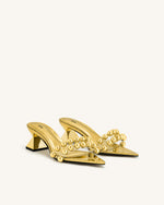 Gianna Mules à bride perlée – Doré