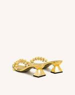 Gianna Mules à bride perlée – Doré