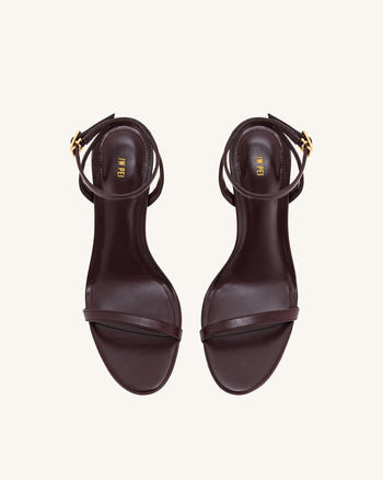 Sandales à talon en métal doré Alivia - Rouge Bordeaux