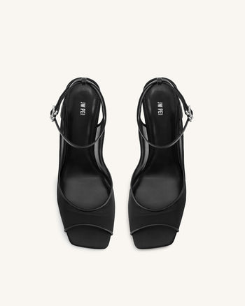 Sandales Serenity à Bout Ouvert en Maille avec Bride arrière - Noires