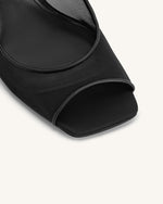 Sandales Serenity à Bout Ouvert en Maille avec Bride arrière - Noires