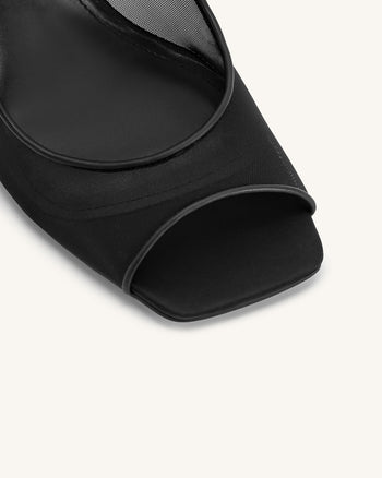 Sandales Serenity à Bout Ouvert en Maille avec Bride arrière - Noires