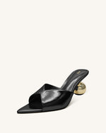Ellie Mules à talon sphérique – Noir