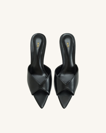 Ellie Mules à talon sphérique – Noir