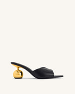 Ellie Mules à talon sphérique – Noir