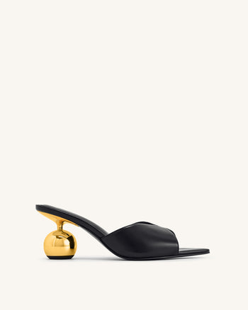 Ellie Mules à talon sphérique – Noir