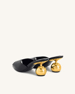 Ellie Mules à talon sphérique – Noir