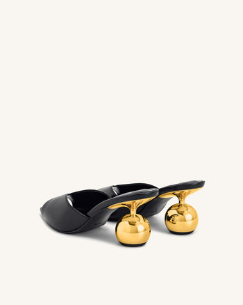 Ellie Mules à talon sphérique – Noir