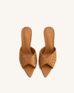 Mules Ellie à Talon Sphérique Tressé - Kaki