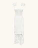 Orchidée Brodée Corset Dress - Blanc