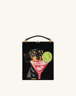 Taya Pochette en Forme de Livre Motif Chiot – Noir