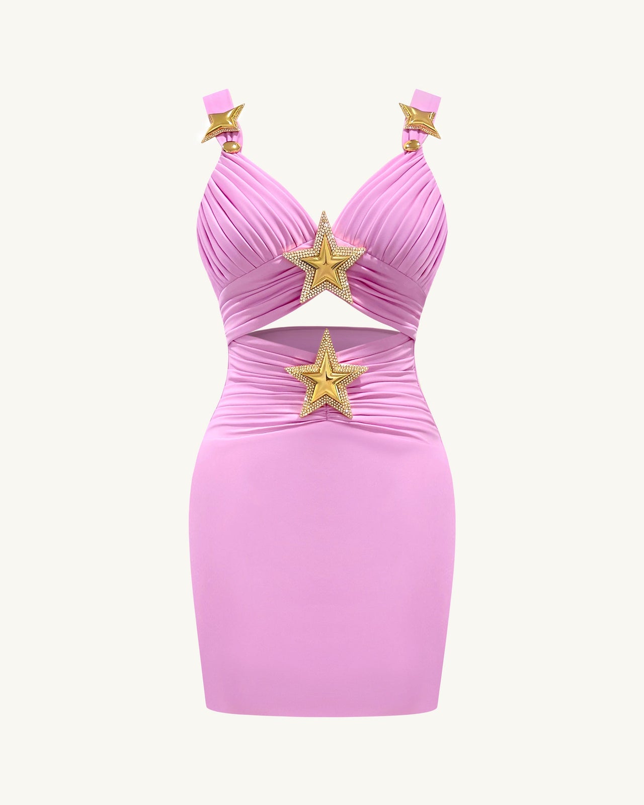 Robe mini avec détails étoilés – Rose