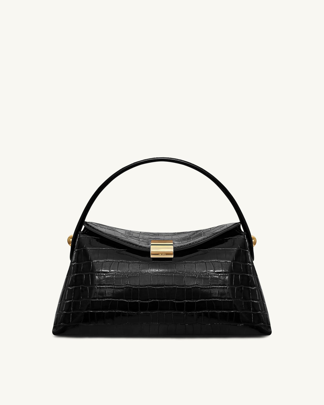 Sac à main Talia à poignée – Croco noir