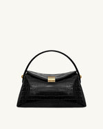 Sac à main Talia à poignée – Croco noir