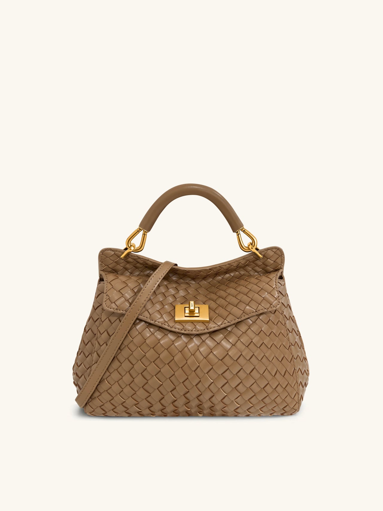 Sac tressé classique à poignée Lucia – Marron