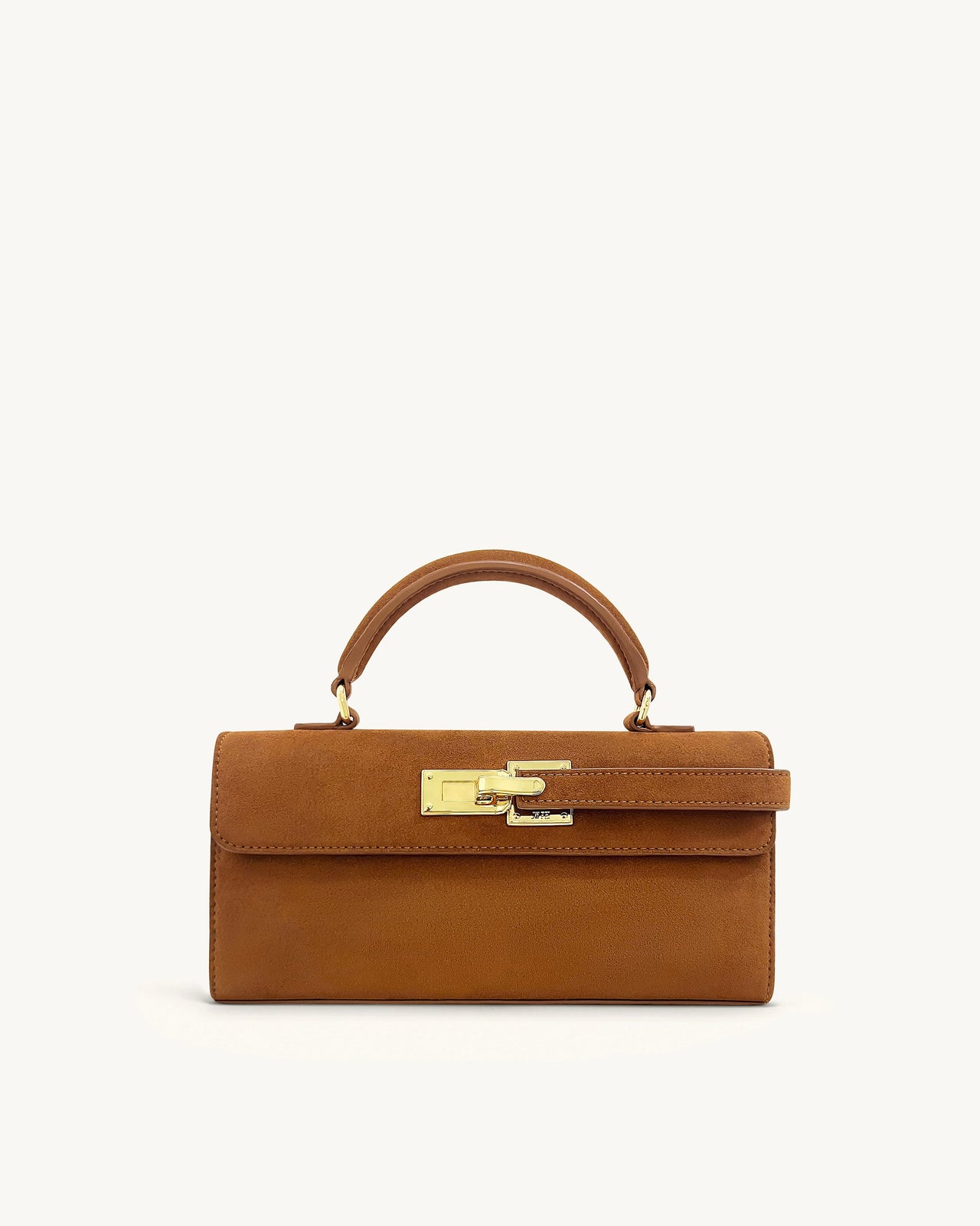 Sac à poignée supérieure Keyla en suédine synthétique – Marron