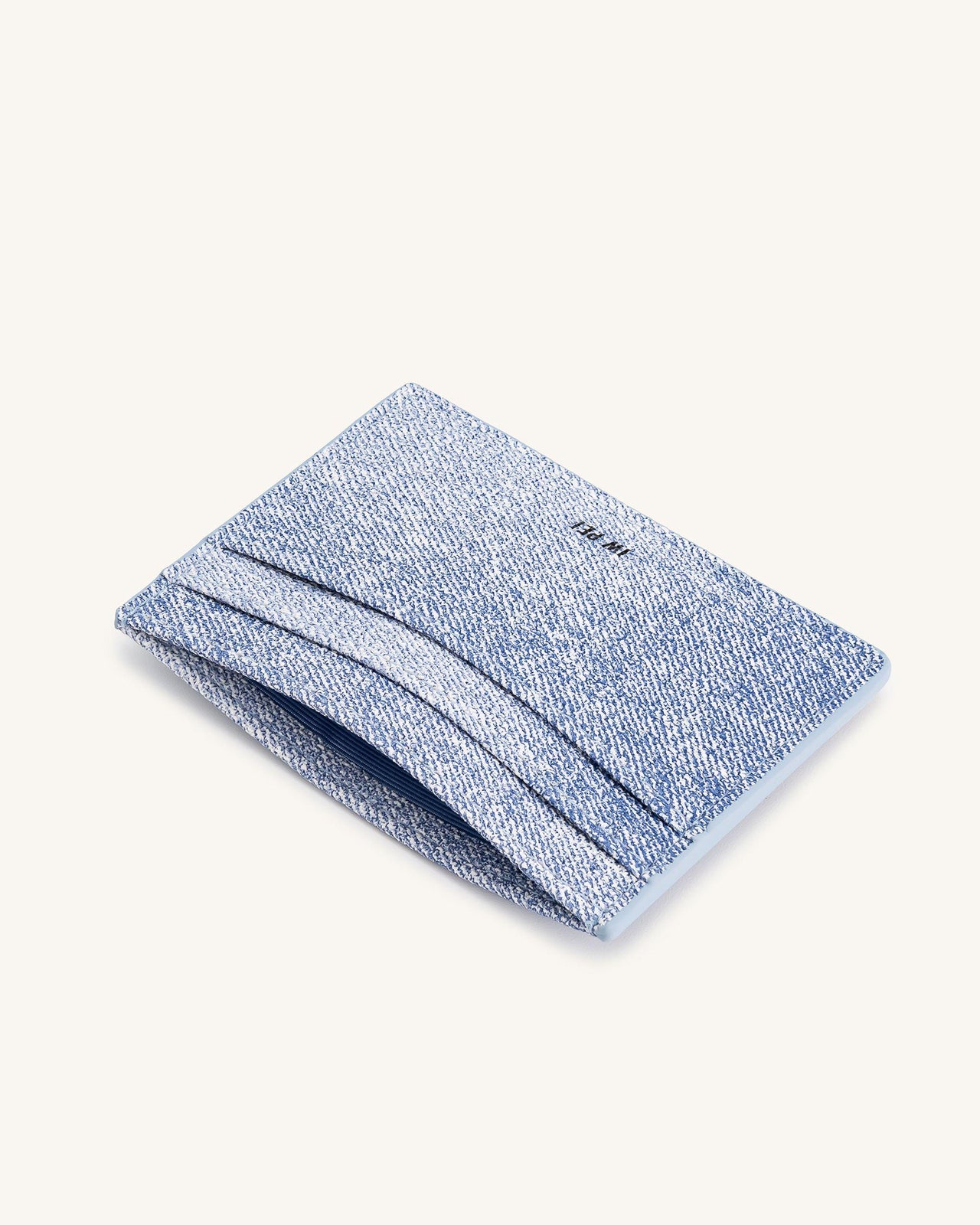 Porte-cartes gaufré effet denim - Bleu