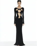 Robe Bodycon Ava à Découpes - Noire