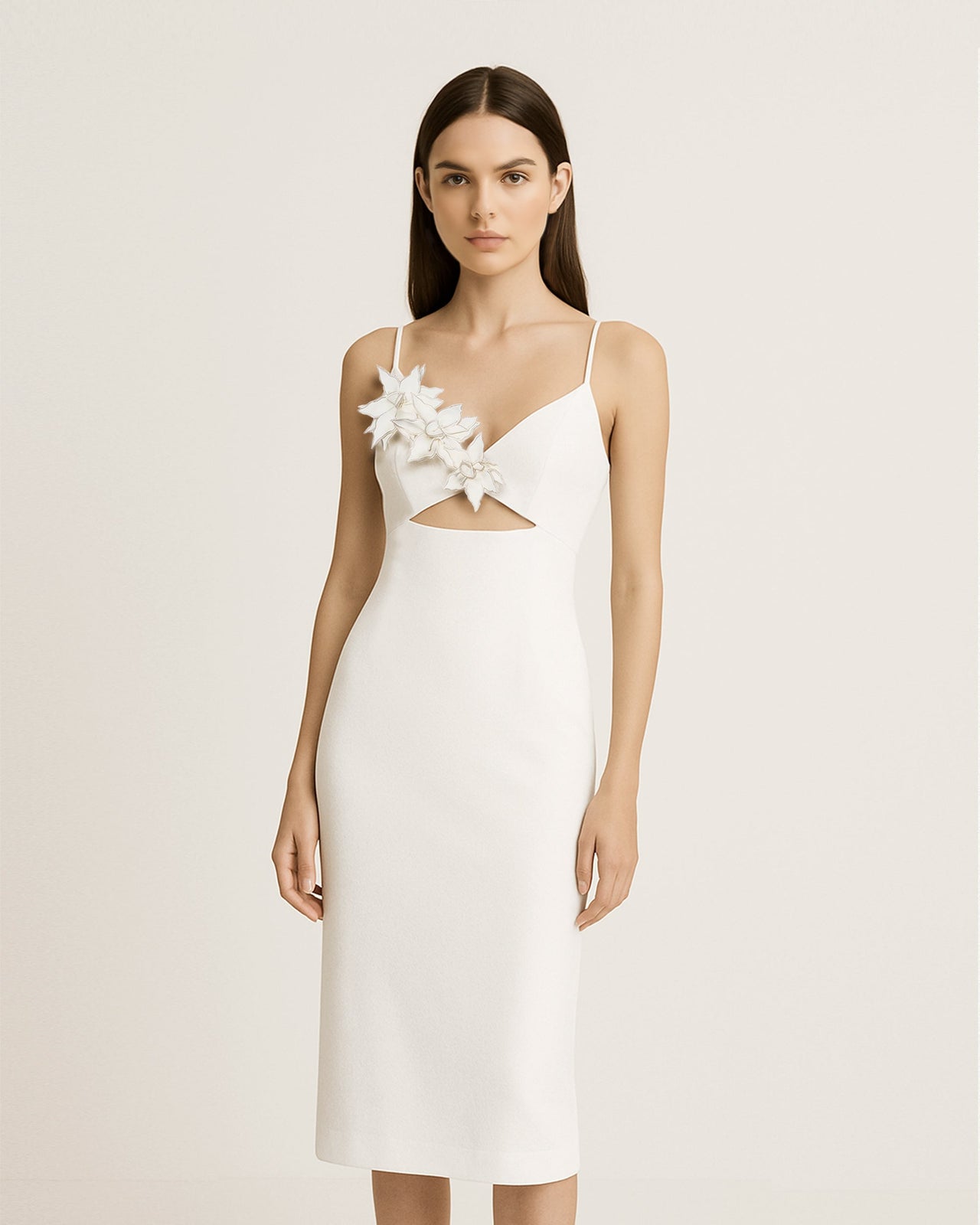 Robe Contour Bloom-Cut - Blanche
