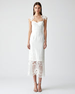 Orchidée Brodée Corset Dress - Blanc