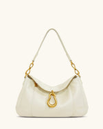 Sac bandoulière Jayla orné d’un pendentif en métal – Blanc