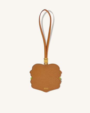 Breloque sac Burger - Marron