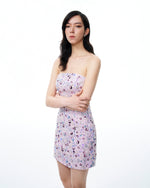 Robe mini Esme brodée de sequins floraux – Violet