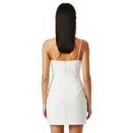 Robe courte à appliqué d'iris - Blanc