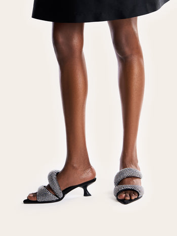 Mule en cristal artificiel Sara - Noir
