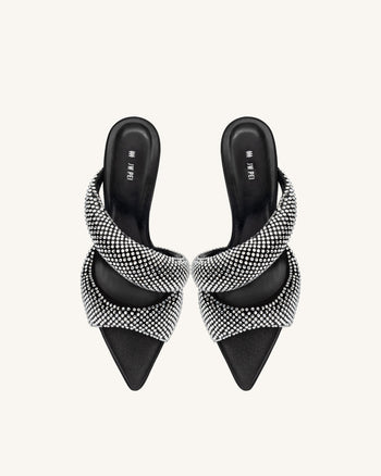 Mule en cristal artificiel Sara - Noir