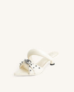Mule cloutée Sara - Blanc