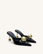 Sofia Mules à talon sphérique – Noir