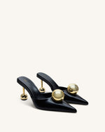 Sofia Mules à talon sphérique – Noir